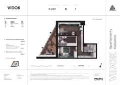 3 pokoje, mieszkanie 35,75 m², piętro 1, oferta nr B.M.01, VIDOK Apartamenty, Katowice, Śródmieście, ul. Kozielska