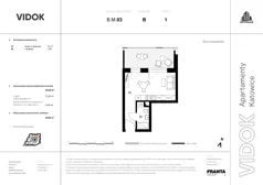 1 pokój, mieszkanie 33,88 m², piętro 1, oferta nr B.M.03, VIDOK Apartamenty, Katowice, Śródmieście, ul. Kozielska