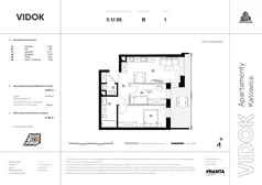 3 pokoje, mieszkanie 48,32 m², piętro 1, oferta nr B.M.05, VIDOK Apartamenty, Katowice, Śródmieście, ul. Kozielska