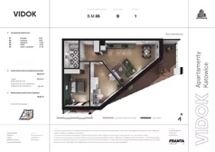 3 pokoje, mieszkanie 60,78 m², piętro 1, oferta nr B.M.06, VIDOK Apartamenty, Katowice, Śródmieście, ul. Kozielska
