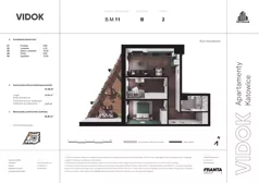 3 pokoje, mieszkanie 35,75 m², piętro 2, oferta nr B.M.11, VIDOK Apartamenty, Katowice, Śródmieście, ul. Kozielska