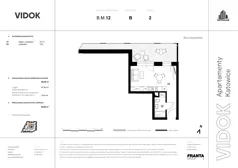 1 pokój, mieszkanie 45,98 m², piętro 2, oferta nr B.M.12, VIDOK Apartamenty, Katowice, Śródmieście, ul. Kozielska