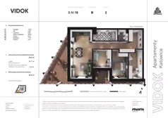 4 pokoje, mieszkanie 62,10 m², piętro 2, oferta nr B.M.18, VIDOK Apartamenty, Katowice, Śródmieście, ul. Kozielska