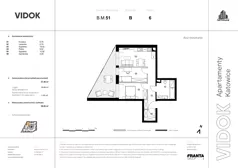 3 pokoje, mieszkanie 56,67 m², piętro 6, oferta nr B.M.51, VIDOK Apartamenty, Katowice, Śródmieście, ul. Kozielska