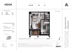2 pokoje, mieszkanie 62,10 m², piętro 6, oferta nr B.M.57, VIDOK Apartamenty, Katowice, Śródmieście, ul. Kozielska