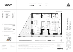 4 pokoje, mieszkanie 90,44 m², piętro 6, oferta nr B.M.58, VIDOK Apartamenty, Katowice, Śródmieście, ul. Kozielska