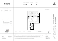 1 pokój, mieszkanie 25,43 m², piętro 7, oferta nr B.M.62, VIDOK Apartamenty, Katowice, Śródmieście, ul. Kozielska