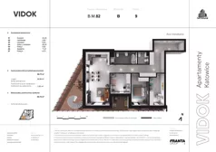 4 pokoje, mieszkanie 98,60 m², piętro 9, oferta nr B.M.82, VIDOK Apartamenty, Katowice, Śródmieście, ul. Kozielska