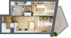 2 pokoje, mieszkanie 47,42 m², piętro 1, oferta nr A16, Drago, Kraków, Bronowice, Górka Narodowa, ul. Stefana Banacha