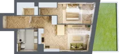 2 pokoje, mieszkanie 50,21 m², parter, oferta nr A3, Drago, Kraków, Bronowice, Górka Narodowa, ul. Stefana Banacha