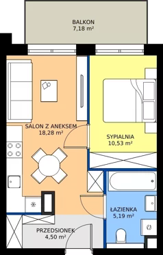 2 pokoje, mieszkanie 38,50 m², piętro 3, oferta nr M39, Bulwary Nideckiego, Oświęcim, ul. Andrzeja Nideckiego