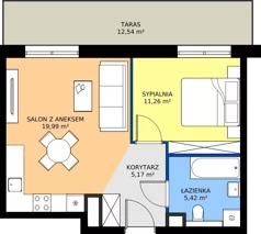 2 pokoje, mieszkanie 41,84 m², piętro 3, oferta nr M48, Bulwary Nideckiego, Oświęcim, ul. Andrzeja Nideckiego