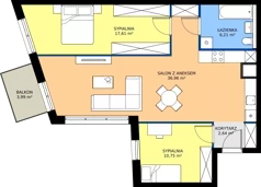 3 pokoje, mieszkanie 74,17 m², piętro 2, oferta nr M84, Bulwary Nideckiego, Oświęcim, ul. Andrzeja Nideckiego