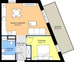 2 pokoje, mieszkanie 41,44 m², piętro 2, oferta nr M28, Bulwary Nideckiego, Oświęcim, ul. Andrzeja Nideckiego