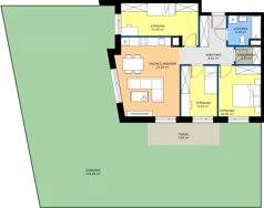 4 pokoje, mieszkanie 72,37 m², piętro 1, oferta nr 1.M15, Osiedle Saturna, Czeladź, ul. Karola Wilhelma Scheiblera