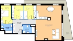4 pokoje, mieszkanie 110,41 m², piętro 3, oferta nr 2.M44, Osiedle Saturna, Czeladź, ul. Karola Wilhelma Scheiblera
