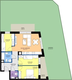 4 pokoje, mieszkanie 69,08 m², piętro 1, oferta nr 1.M22, Osiedle Saturna, Czeladź, ul. Karola Wilhelma Scheiblera