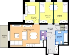 4 pokoje, mieszkanie 76,10 m², piętro 4, oferta nr M73, Zagórskie Tarasy, Sosnowiec, Zagórze, ul. Romana Dmowskiego 13D