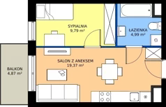 2 pokoje, mieszkanie 34,15 m², piętro 5, oferta nr M86, Zagórskie Tarasy, Sosnowiec, Zagórze, ul. Romana Dmowskiego 13D
