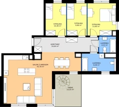 4 pokoje, mieszkanie 105,06 m², piętro 6, oferta nr M143, Zagórskie Tarasy, Sosnowiec, Zagórze, ul. Romana Dmowskiego 13D