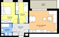 3 pokoje, mieszkanie 59,73 m², piętro 6, oferta nr M96, Zagórskie Tarasy, Sosnowiec, Zagórze, ul. Romana Dmowskiego 13D