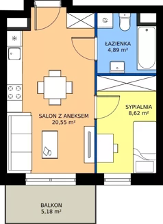 2 pokoje, mieszkanie 34,06 m², piętro 2, oferta nr M130, Zagórskie Tarasy, Sosnowiec, Zagórze, ul. Romana Dmowskiego 13D