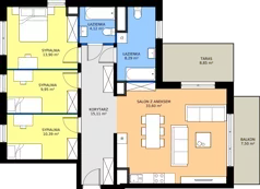 4 pokoje, mieszkanie 95,36 m², piętro 5, oferta nr M140, Zagórskie Tarasy, Sosnowiec, Zagórze, ul. Romana Dmowskiego 13D