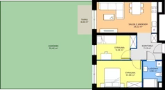 3 pokoje, mieszkanie 53,23 m², parter, oferta nr M12, Zagórskie Tarasy, Sosnowiec, Zagórze, ul. Romana Dmowskiego 13D