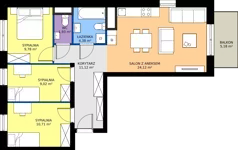 4 pokoje, mieszkanie 71,06 m², piętro 1, oferta nr M125, Zagórskie Tarasy, Sosnowiec, Zagórze, ul. Romana Dmowskiego 13D