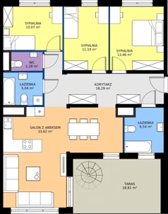 4 pokoje, mieszkanie 98,49 m², piętro 6, oferta nr M144, Zagórskie Tarasy, Sosnowiec, Zagórze, ul. Romana Dmowskiego 13D