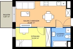 2 pokoje, mieszkanie 36,05 m², piętro 5, oferta nr M85, Zagórskie Tarasy, Sosnowiec, Zagórze, ul. Romana Dmowskiego 13D
