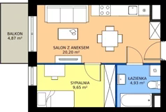 2 pokoje, mieszkanie 34,78 m², piętro 2, oferta nr M40, Zagórskie Tarasy, Sosnowiec, Zagórze, ul. Romana Dmowskiego 13D