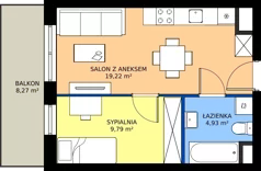 2 pokoje, mieszkanie 33,94 m², piętro 4, oferta nr M68, Zagórskie Tarasy, Sosnowiec, Zagórze, ul. Romana Dmowskiego 13D