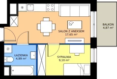 2 pokoje, mieszkanie 31,74 m², piętro 5, oferta nr M78, Zagórskie Tarasy, Sosnowiec, Zagórze, ul. Romana Dmowskiego 13D