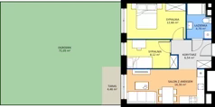 3 pokoje, mieszkanie 47,31 m², piętro 1, oferta nr M15, Zagórskie Tarasy, Sosnowiec, Zagórze, ul. Romana Dmowskiego 13D