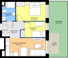3 pokoje, mieszkanie 46,31 m², parter, oferta nr M04, Zagórskie Tarasy, Sosnowiec, Zagórze, ul. Romana Dmowskiego 13D