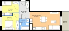 3 pokoje, mieszkanie 56,45 m², piętro 5, oferta nr M119, Zagórskie Tarasy, Sosnowiec, Zagórze, ul. Romana Dmowskiego 13D