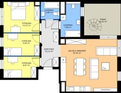 4 pokoje, mieszkanie 89,17 m², piętro 6, oferta nr M120, Zagórskie Tarasy, Sosnowiec, Zagórze, ul. Romana Dmowskiego 13D