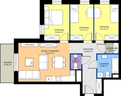 4 pokoje, mieszkanie 75,15 m², piętro 2, oferta nr M43, Zagórskie Tarasy, Sosnowiec, Zagórze, ul. Romana Dmowskiego 13D