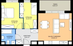 3 pokoje, mieszkanie 62,01 m², piętro 6, oferta nr M95, Zagórskie Tarasy, Sosnowiec, Zagórze, ul. Romana Dmowskiego 13D