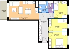 4 pokoje, mieszkanie 79,42 m², piętro 5, oferta nr M142, Zagórskie Tarasy, Sosnowiec, Zagórze, ul. Romana Dmowskiego 13D
