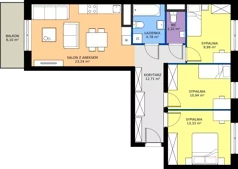 4 pokoje, mieszkanie 77,31 m², piętro 1, oferta nr M128, Zagórskie Tarasy, Sosnowiec, Zagórze, ul. Romana Dmowskiego 13D