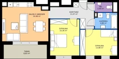 3 pokoje, mieszkanie 72,18 m², piętro 6, oferta nr M90, Zagórskie Tarasy, Sosnowiec, Zagórze, ul. Romana Dmowskiego 13D