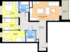 4 pokoje, mieszkanie 86,41 m², piętro 3, oferta nr M59, Zagórskie Tarasy, Sosnowiec, Zagórze, ul. Romana Dmowskiego 13D