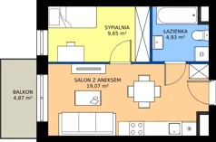 2 pokoje, mieszkanie 33,65 m², piętro 3, oferta nr M56, Zagórskie Tarasy, Sosnowiec, Zagórze, ul. Romana Dmowskiego 13D