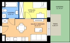 2 pokoje, mieszkanie 32,32 m², piętro 2, oferta nr M31, Zagórskie Tarasy, Sosnowiec, Zagórze, ul. Romana Dmowskiego 13D