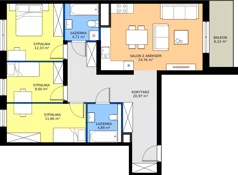 4 pokoje, mieszkanie 87,92 m², piętro 5, oferta nr M89, Zagórskie Tarasy, Sosnowiec, Zagórze, ul. Romana Dmowskiego 13D
