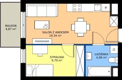 2 pokoje, mieszkanie 34,12 m², piętro 5, oferta nr M83, Zagórskie Tarasy, Sosnowiec, Zagórze, ul. Romana Dmowskiego 13D