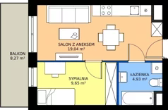 2 pokoje, mieszkanie 33,62 m², piętro 3, oferta nr M53, Zagórskie Tarasy, Sosnowiec, Zagórze, ul. Romana Dmowskiego 13D