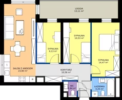4 pokoje, mieszkanie 74,69 m², piętro 2, oferta nr 2AM21, Nowy Bańgów Etap 2, Siemianowice Śląskie, Przełajka, ul. Bańgowska